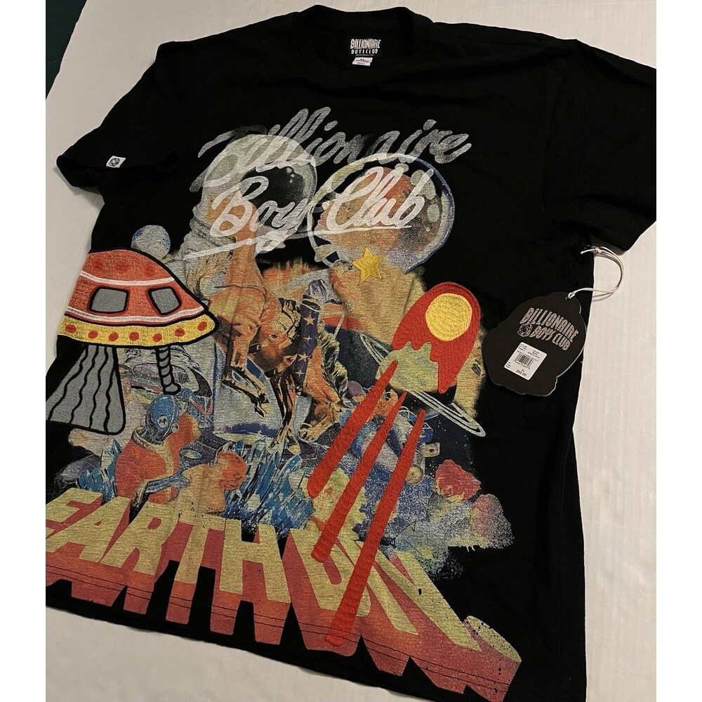 NWT Billionaire Boys Club Astronaut Spaceship Battle Embroidered T-Shirt XL $95